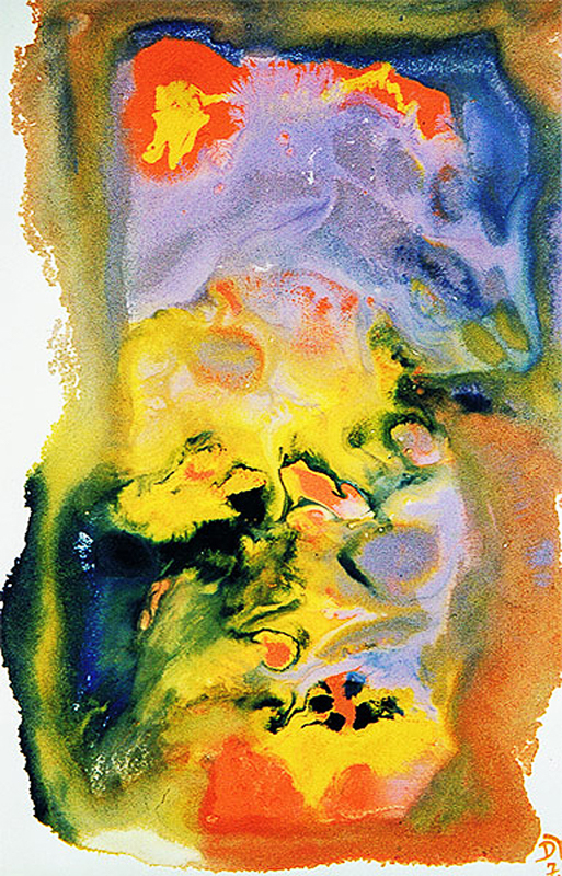 1988-07-Ohne-Titel-Gelbverlauf-Dispersion-und-Sand-auf-Malkarton-38x53cm