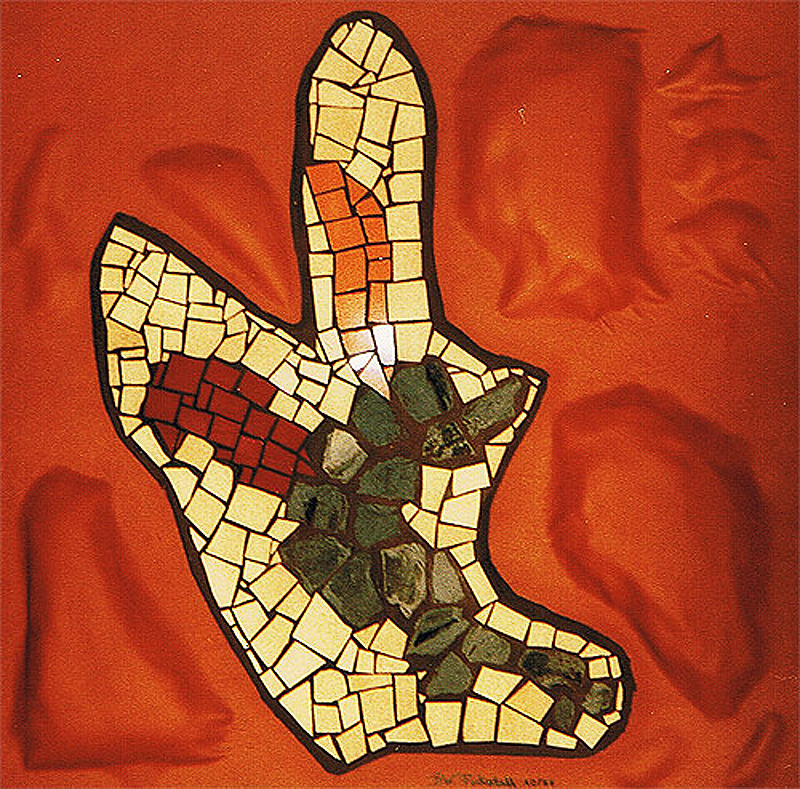 1988-10-Ohne-Titel-Mosaik-mit-Kunstleder-Keramik-Schiefer-Kunstleder-ueber-Schaumstoff-auf-Holz-60x60cm