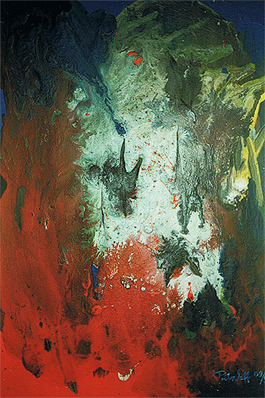 1993-09-Ohne-Titel-Rot-Verlauf-Dispersion-und-Acryl-auf-Malkarton-38x53cm