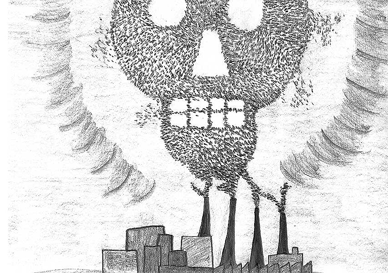 1978-Tod-aus-Schloten-Bleistift-auf-Zeichenpapier