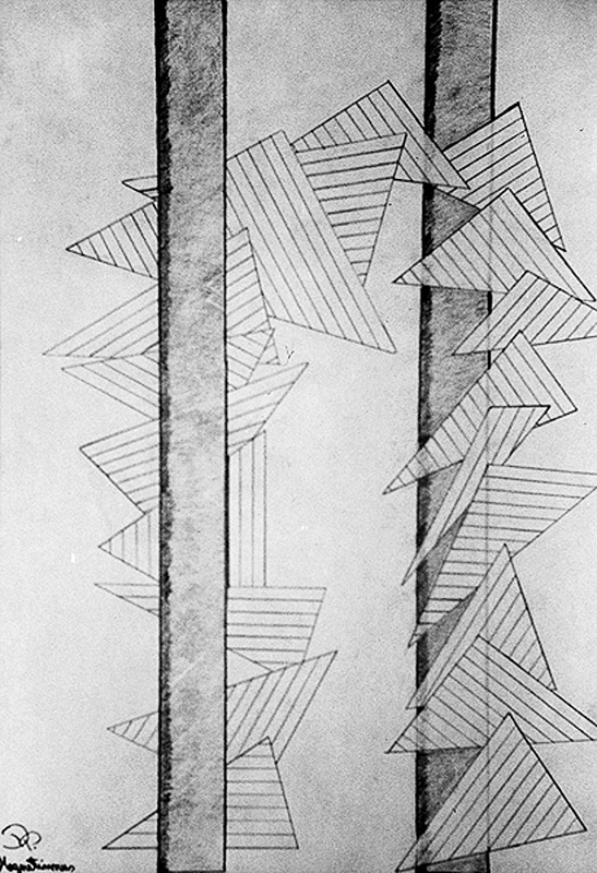1984-Magnetismus-Bleistiftzeichnung-40x30cm