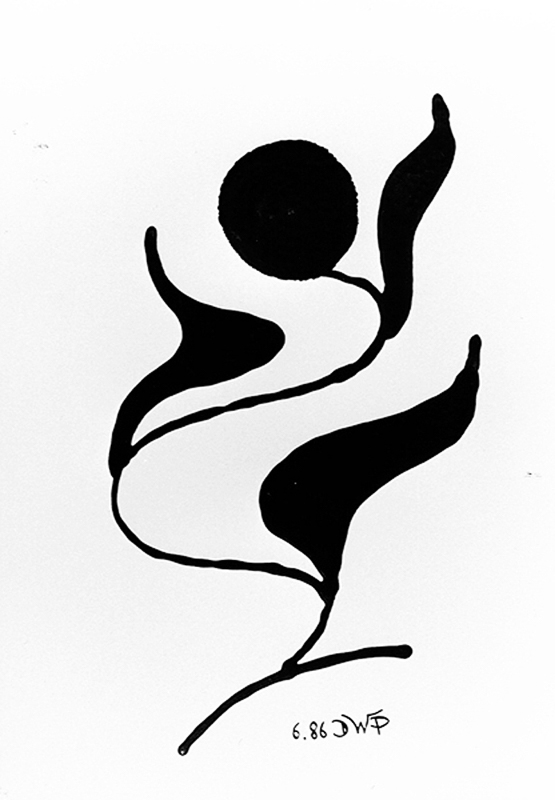 1986-06-Blume-der-Nacht-1-schwarz-auf-weiss-2-Dispersion-auf-Malkarton-48x68cm