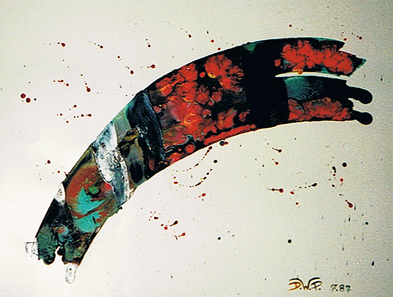 1987-07-The-green-Line-Dispersion-auf-Malkarton-66x50cm