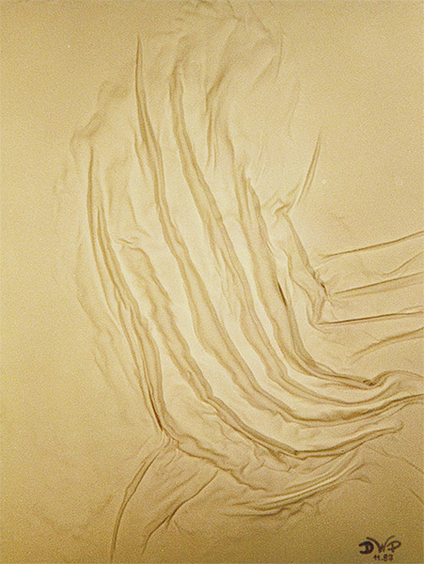 1987-11-Spuren-Stoff-ueber-Gibs-auf-Holz-70x90cm