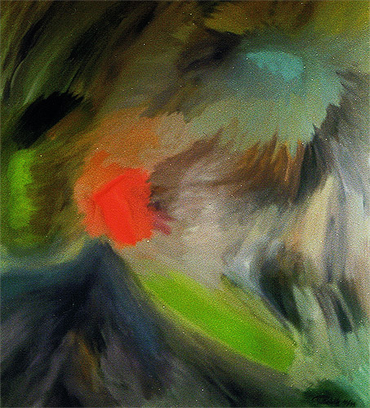 1993-10-Lila-Power-Dispersion-und-Acryl-auf-Leinen-ueber-Schaumstoff-auf-Holz-86x100cm