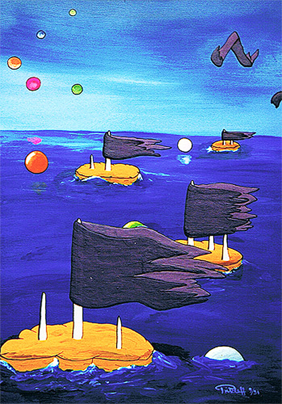 1994-09-Inseln-der-kleinen-Traeume-Acryl-und-Disopersion-auf-Malkarton-38x53cm